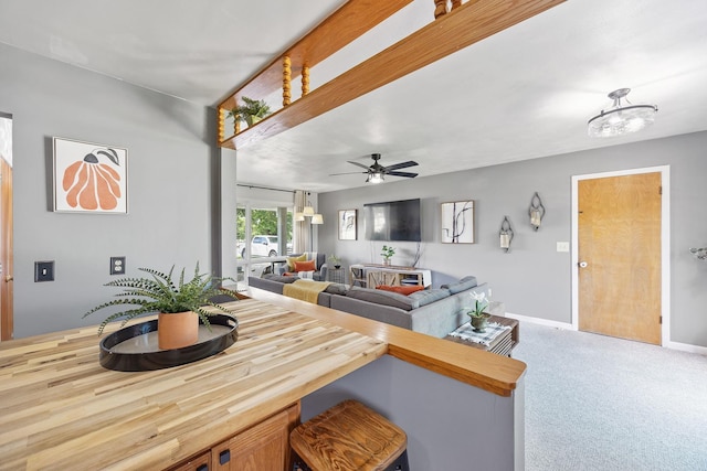1110 N Main St, Normal, IL 61761 - dining area featuring carpet and a ceiling fan