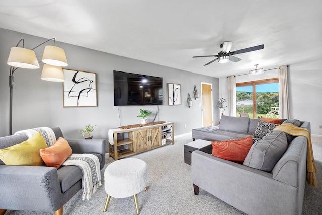 1110 N Main St, Normal, IL 61761 - living room with carpet floors and a ceiling fan