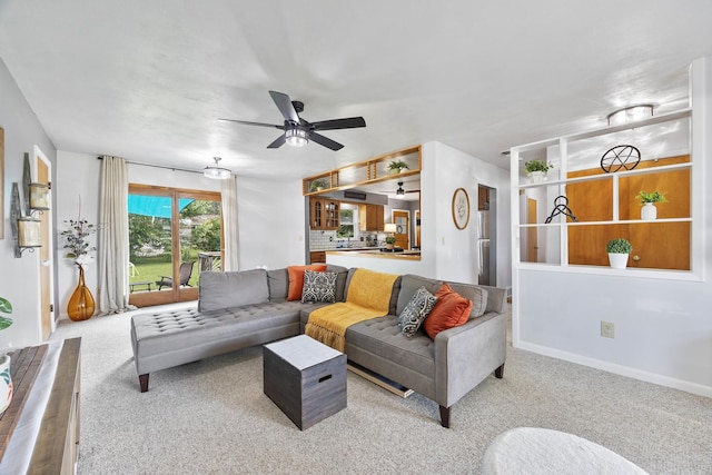1110 N Main St, Normal, IL 61761 - living room featuring carpet floors and ceiling fan