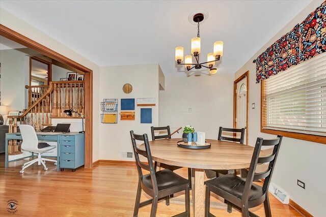 4839 Lamb Dr, Oak Lawn, IL 60453 - dining space featuring a chandelier and light wood finished floors