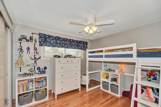 4839 Lamb Dr, Oak Lawn, IL 60453 - bedroom featuring wood finished floors, a closet, and ceiling fan