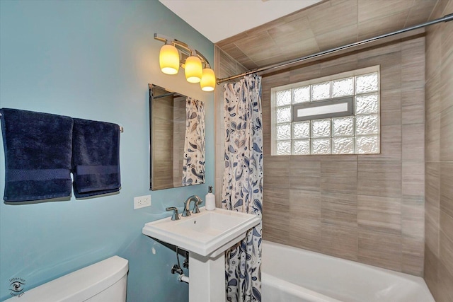 4839 Lamb Dr, Oak Lawn, IL 60453 - full bathroom with shower / bath combo with shower curtain and toilet