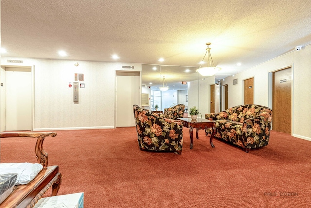 945 E Kenilworth Ave Unit 120, Palatine, IL 60074 - carpeted living area featuring a textured ceiling and recessed lighting