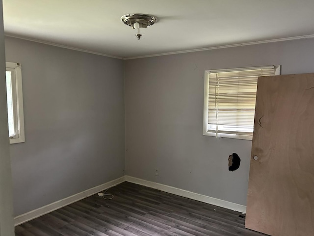 417 Shabbona Dr, Park Forest, IL 60466 - empty room featuring crown molding and dark wood-type flooring