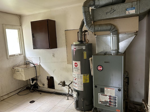 417 Shabbona Dr, Park Forest, IL 60466 - utility room featuring gas water heater and a sink