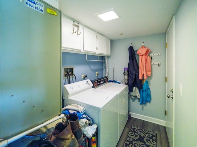1215 Chalet Rd Unit 200, Naperville, IL 60563 - laundry area with cabinet space, washing machine and clothes dryer, and dark wood-style flooring