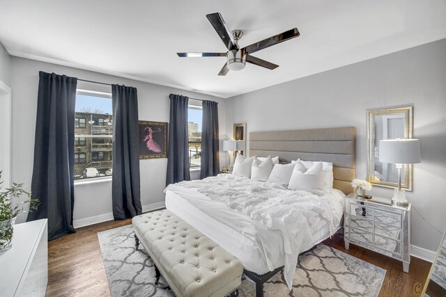 5017 S Prairie Ave Unit 2N, Chicago, IL 60615 - bedroom featuring multiple windows, wood finished floors, and ceiling fan
