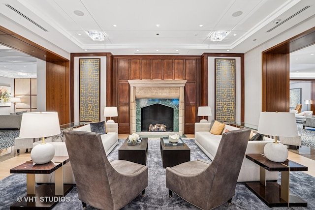 435 N Michigan Ave Unit 1203, Chicago, IL 60611 - living area featuring a fireplace