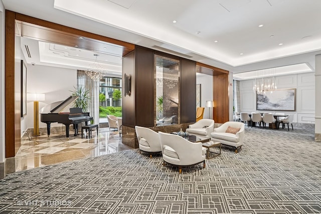 435 N Michigan Ave Unit 1203, Chicago, IL 60611 - building lobby featuring recessed lighting