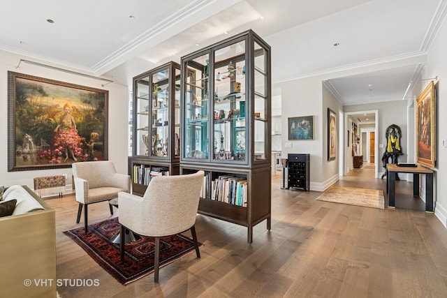 435 N Michigan Ave Unit 1203, Chicago, IL 60611 - living area featuring wood finished floors and crown molding