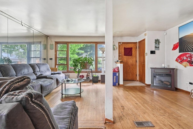626 E 90th St, Chicago, IL 60619 - living room with hardwood / wood-style flooring and a glass covered fireplace