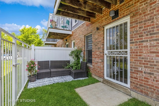 49 W 15th St Unit D, Chicago, IL 60605 - view of yard with a balcony and an outdoor hangout area