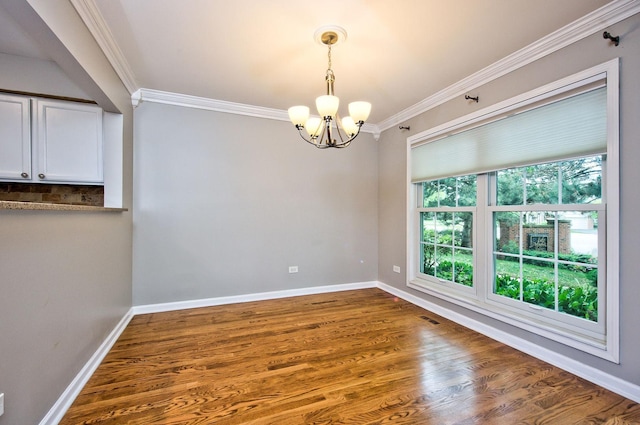 2015 N Silver Lake Rd Unit 1, Arlington Heights, IL 60004 - spare room with a chandelier, crown molding, and wood finished floors