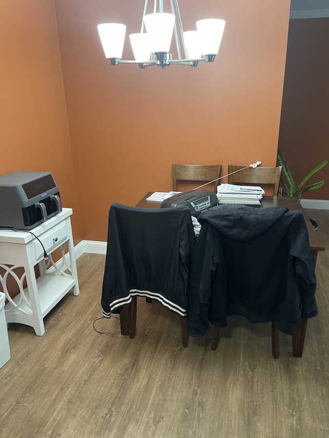 100 W Park Circle Dr Unit 2I, Wheaton, IL 60187 - dining area with wood finished floors and a chandelier