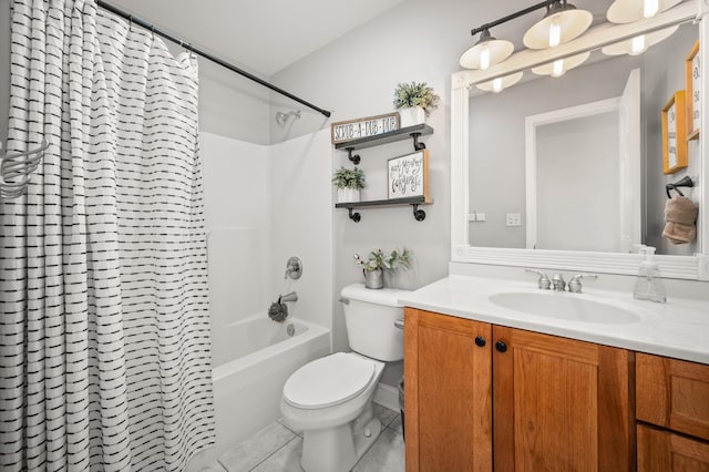 1826 Joseph Sixbury St, Sycamore, IL 60178 - bathroom with vanity, shower / tub combo with curtain, and tile patterned floors