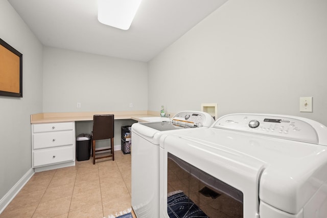 1826 Joseph Sixbury St, Sycamore, IL 60178 - laundry room featuring independent washer and dryer, light tile patterned floors, and an office area
