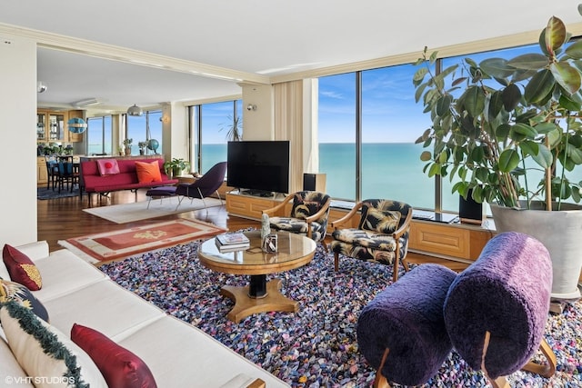 5455 N Sheridan Rd Unit 3601-3602, Chicago, IL 60640 - living room featuring wood finished floors