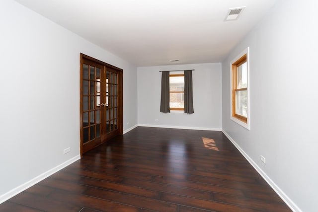 1700 Fayette Walk Unit E, Hoffman Estates, IL 60195 - unfurnished room with french doors and dark wood-style floors