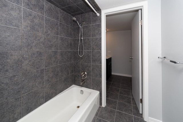 1700 Fayette Walk Unit E, Hoffman Estates, IL 60195 - bathroom featuring tile patterned floors, bathtub / shower combination, and vanity