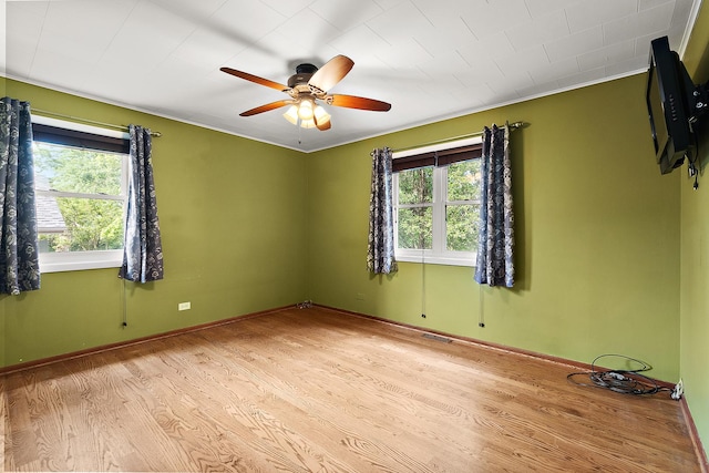 25725 S Old Monee Steger Rd, Monee, IL 60449 - empty room featuring wood finished floors and a ceiling fan