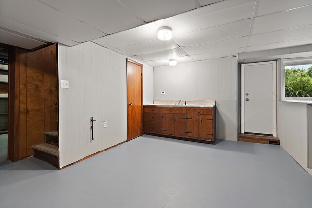 25725 S Old Monee Steger Rd, Monee, IL 60449 - basement featuring stairway and a drop ceiling