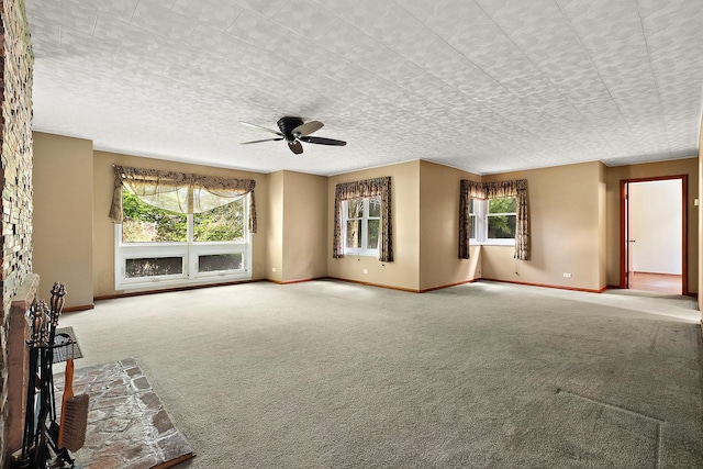 25725 S Old Monee Steger Rd, Monee, IL 60449 - unfurnished living room with a ceiling fan and carpet flooring