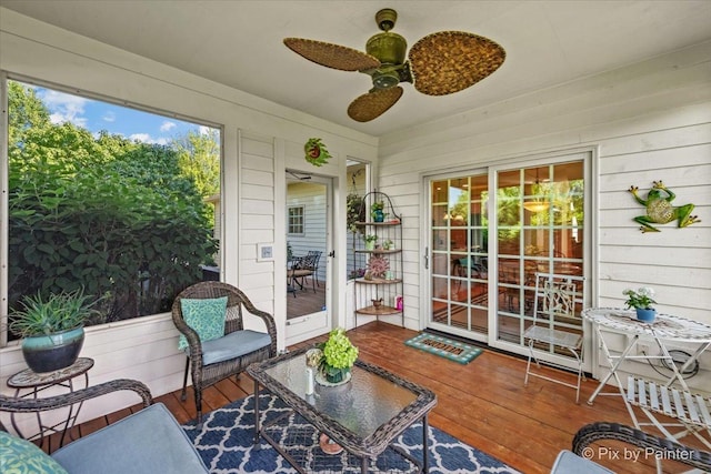 3720 Cypress Dr, Spring Grove, IL 60081 - sunroom with a ceiling fan