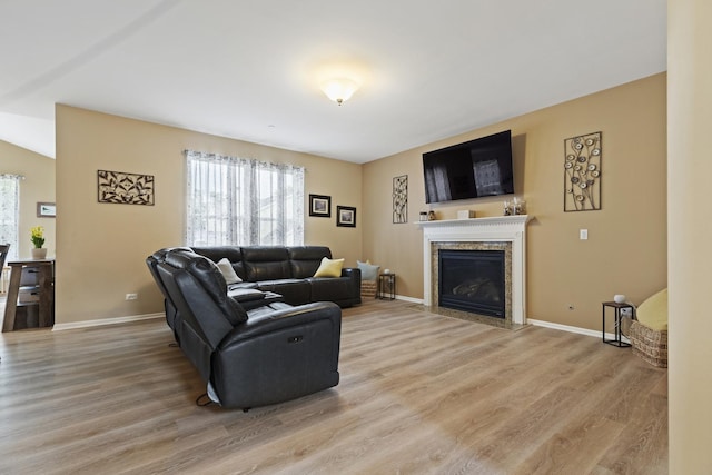 60 Linden Rd, Lake Zurich, IL 60047 - living room with light wood-type flooring and a premium fireplace