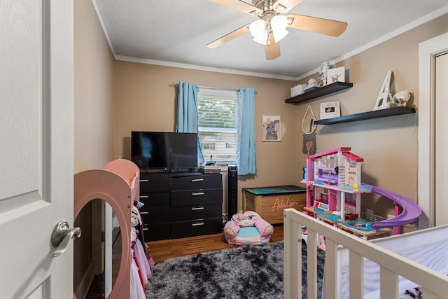 103 Taylor Ct, Catlin, IL 61817 - bedroom featuring ornamental molding, wood finished floors, and a ceiling fan
