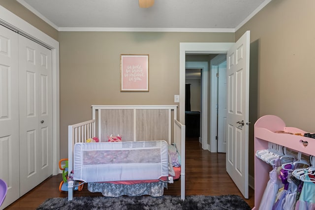 103 Taylor Ct, Catlin, IL 61817 - bedroom featuring wood finished floors, ornamental molding, and a closet