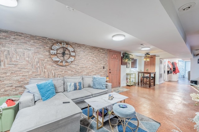 3605 W Cermak Rd, Chicago, IL 60623 - living area featuring a ceiling fan and light floors