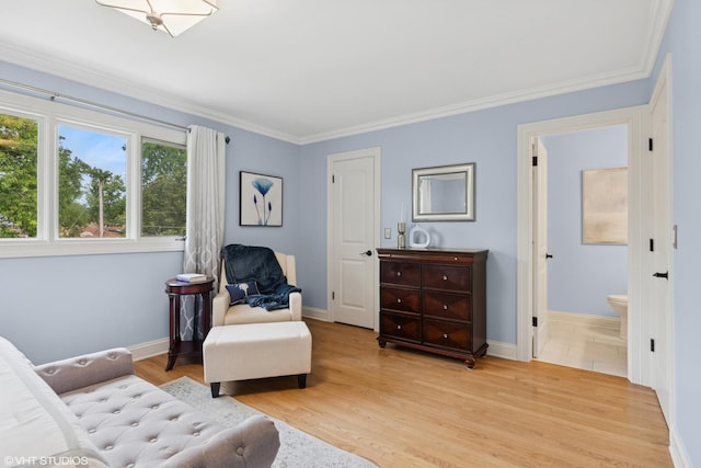 769 S Stuart Ave, Elmhurst, IL 60126 - living area featuring ornamental molding and light wood-style floors