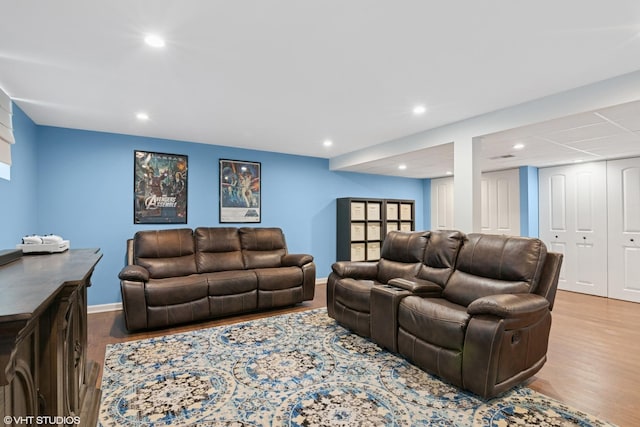 769 S Stuart Ave, Elmhurst, IL 60126 - living room featuring wood finished floors and recessed lighting