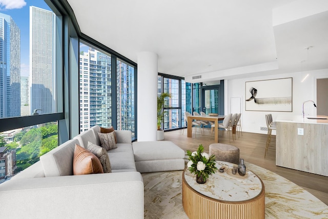 211 N Harbor Dr Unit 1601, Chicago, IL 60601 - living room featuring wood finished floors and floor to ceiling windows