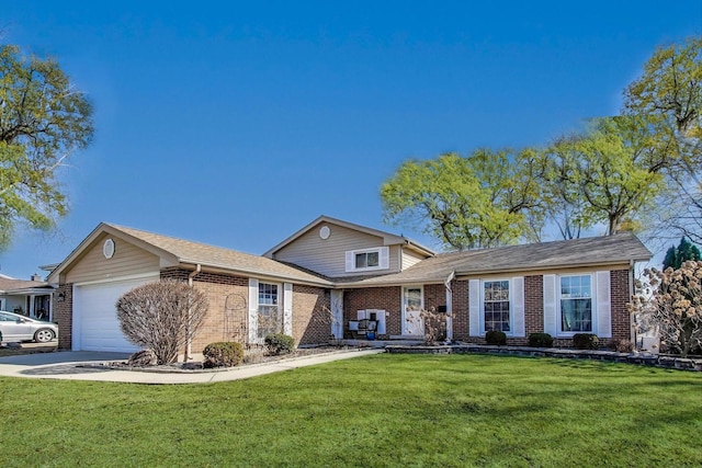 2023 N Shenandoah Dr, Arlington Heights, IL 60004 - view of front of house with a garage, brick siding, and a front yard