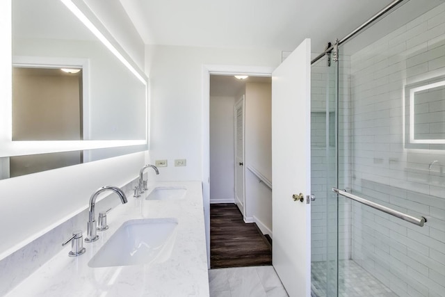 2023 N Shenandoah Dr, Arlington Heights, IL 60004 - bathroom featuring double vanity and a shower stall