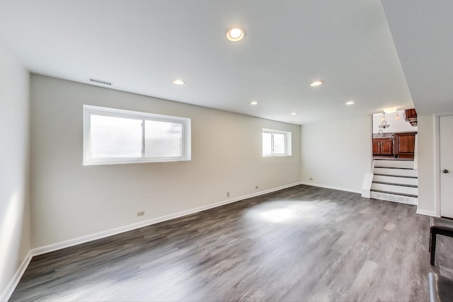 2023 N Shenandoah Dr, Arlington Heights, IL 60004 - unfurnished living room featuring wood finished floors and recessed lighting