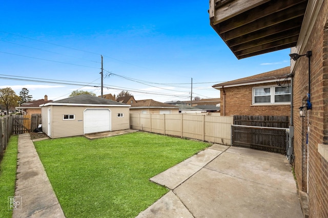 6158 S Austin Ave, Chicago, IL 60638 - fenced backyard with a garage, a patio, and an outdoor structure