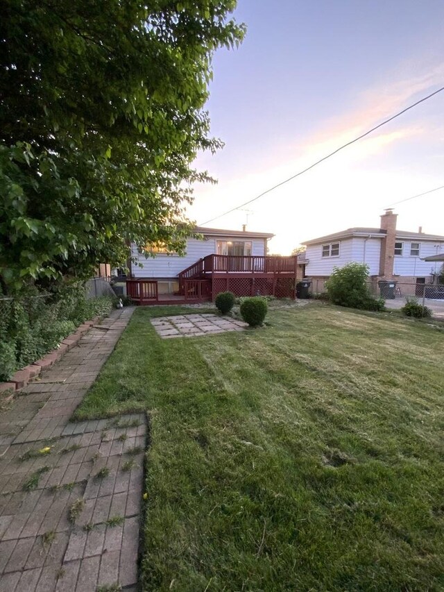 14441 Dante Ave, Dolton, IL 60419 - view of yard featuring a wooden deck