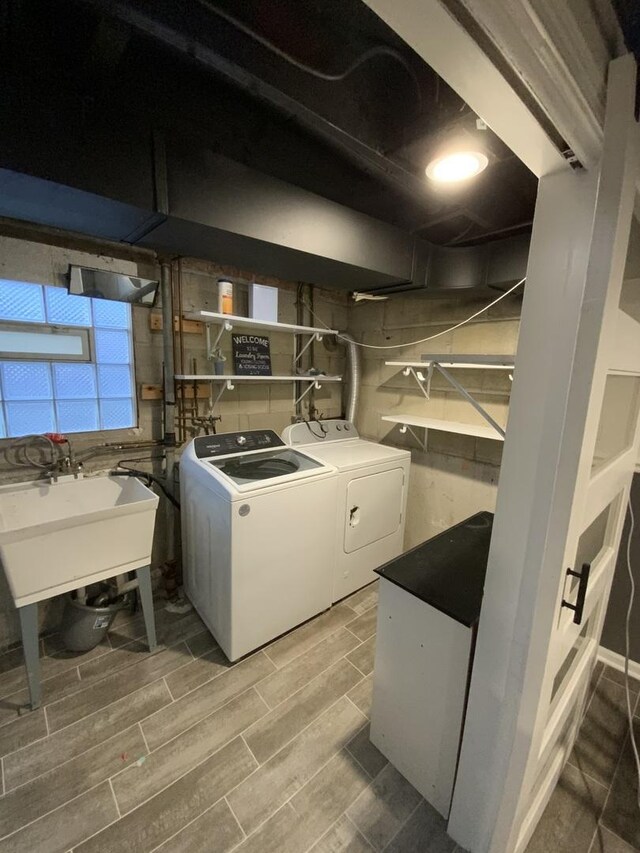 14441 Dante Ave, Dolton, IL 60419 - washroom featuring washing machine and dryer and wood finish floors