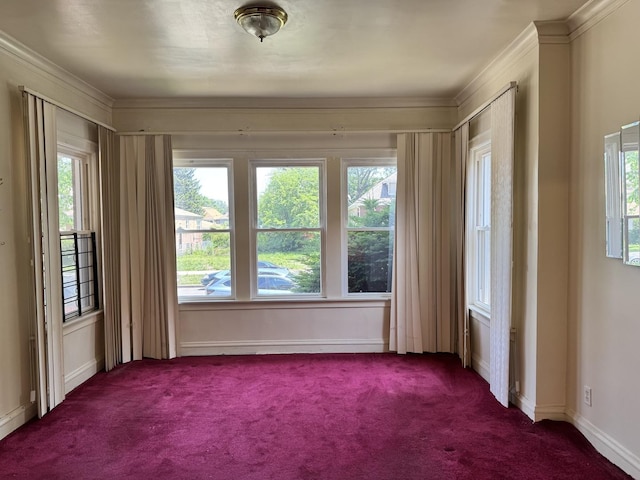 7022 S Claremont Ave, Chicago, IL 60636 - empty room featuring dark carpet and crown molding