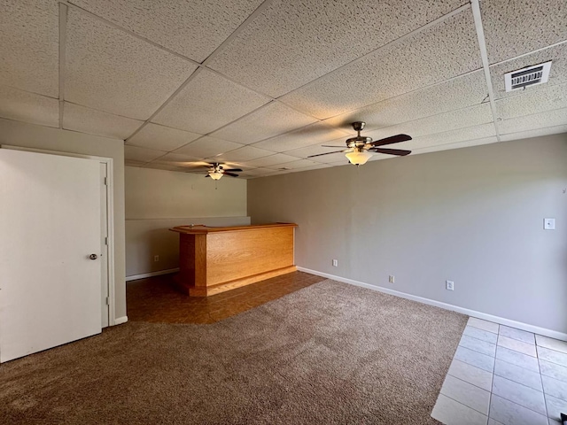 20552 S Frankfort Square Rd, Frankfort, IL 60423 - carpeted empty room featuring a drop ceiling and ceiling fan