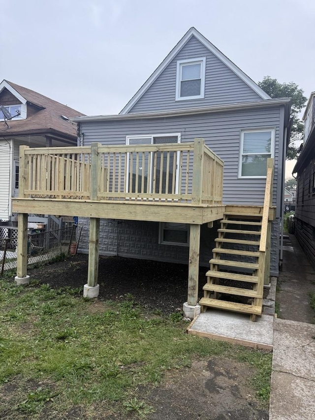 7130 S Morgan St, Chicago, IL 60621 - back of property featuring a deck and stairs