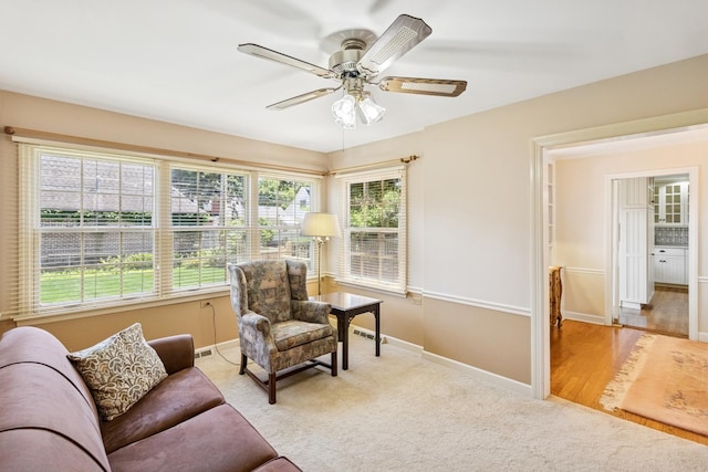 3921 Franklin Ave, Western Springs, IL 60558 - sitting room with ceiling fan and carpet flooring