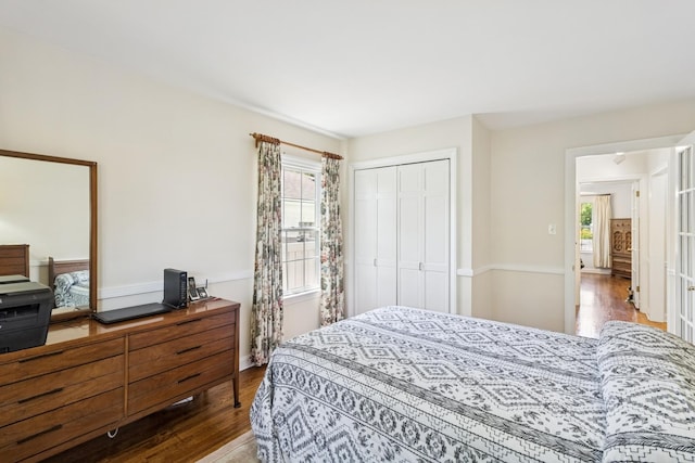 3921 Franklin Ave, Western Springs, IL 60558 - bedroom featuring wood finished floors, multiple windows, and a closet
