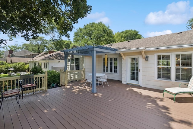 3921 Franklin Ave, Western Springs, IL 60558 - wooden terrace with a pergola and outdoor dining area