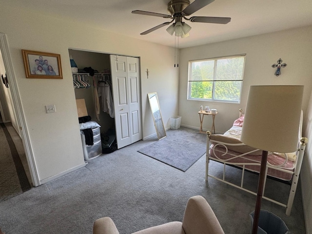 2311 White Eagle Dr, Plainfield, IL 60586 - living area featuring carpet flooring and a ceiling fan