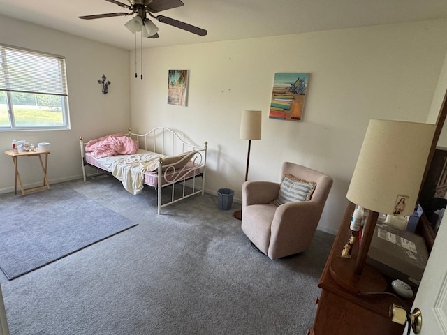 2311 White Eagle Dr, Plainfield, IL 60586 - carpeted bedroom with baseboards and ceiling fan