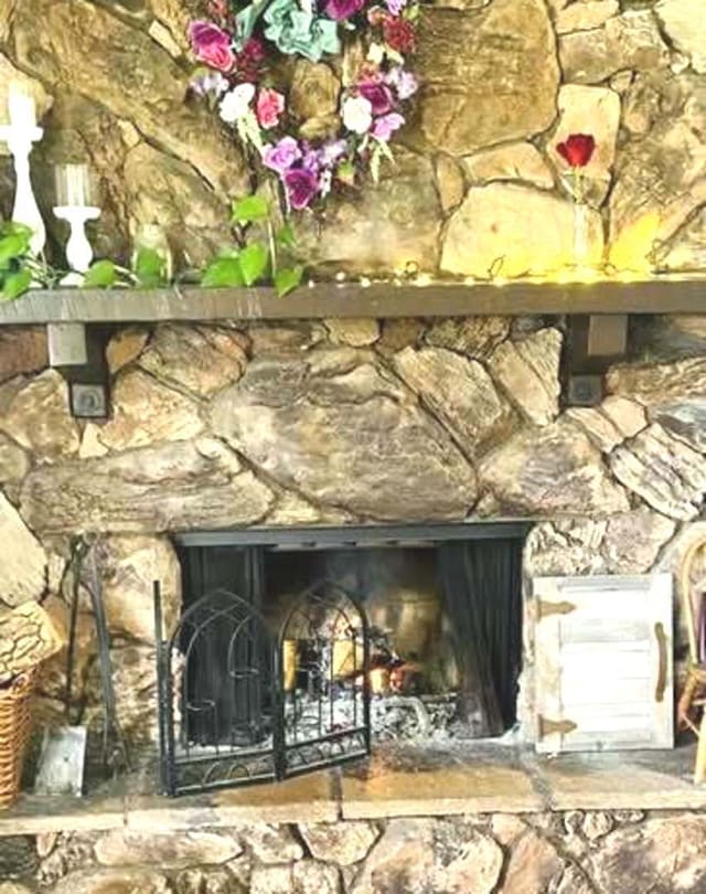 35 Douglas Ct, Hoffman Estates, IL 60169 - detailed view of a stone fireplace