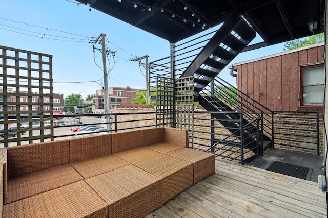 1955 W Melrose St Unit 2, Chicago, IL 60657 - wooden deck with an outdoor living space